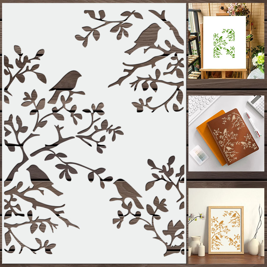 1 stencil per rami di uccelli  - Scrapbooking recensione e prezzo