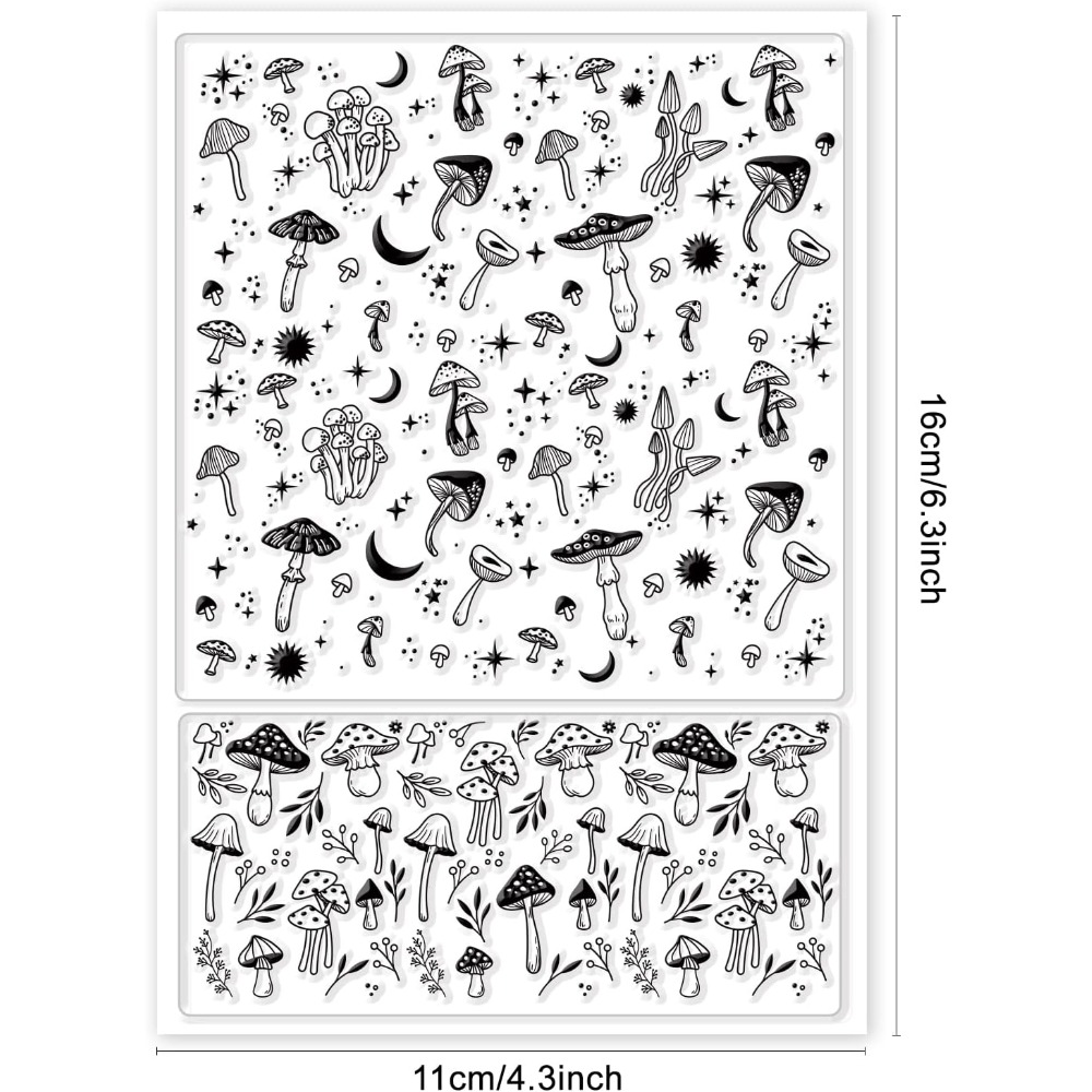 Sfondo di funghi timbri traspa - Clear Silicone Stamps For Card Making recensione e prezzo