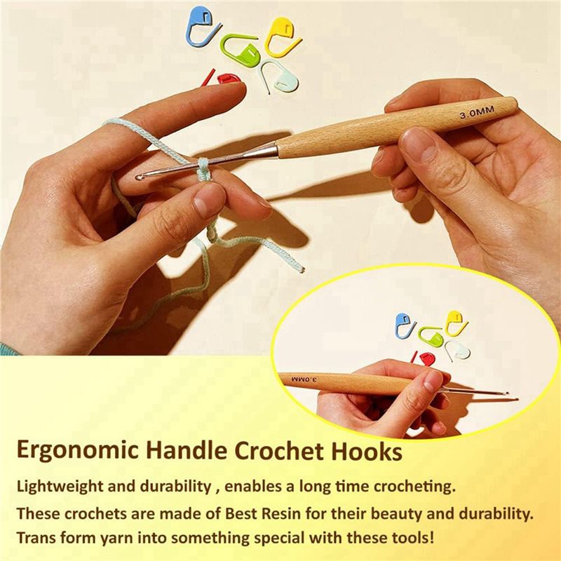 M12K-40 pezzi, uncinetti da un - Wooden Crochet Hooks Ergonomic Handle recensione e prezzo